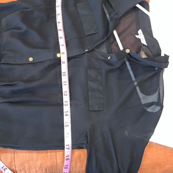 Naked Zebra Black  Button-Front Romper Long Sleeves  s Small Womes - Picture 7 of 10